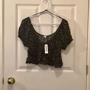 Black floral off the shoulder summer blouse